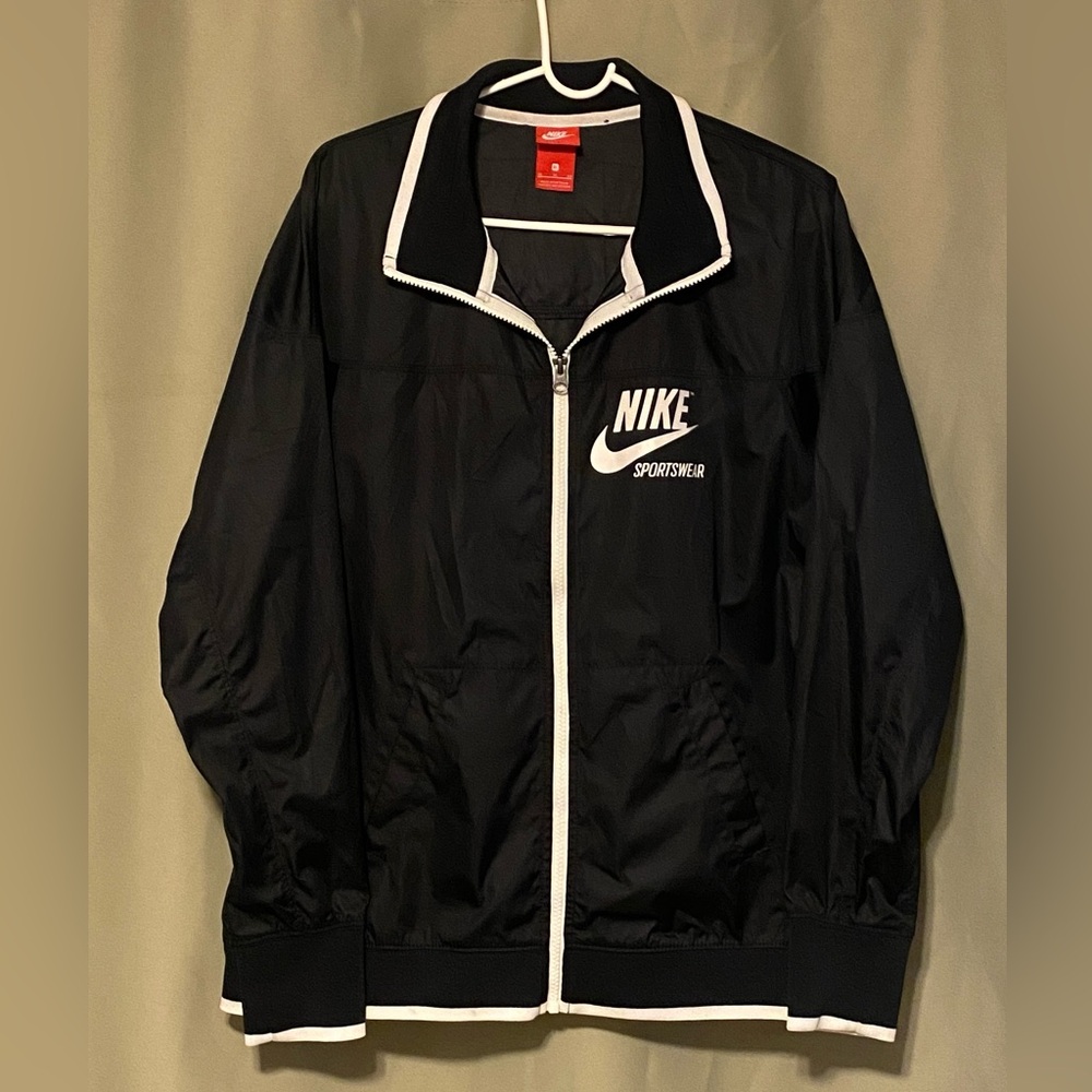 Nike Sportswear Archive Woven Jacket Zip Windrunner Black/White Women’s Size XL
